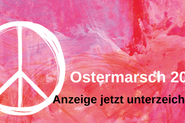 Jetzt unterschreiben: Zeitungsanzeige zum Ostermarsch 2026