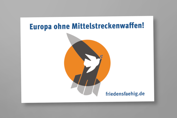 Fahne: Für ein Europa ohne Mittelstreckenwaffen