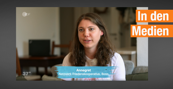 ZDF-Sendung "37 Grad" portätiert Friedenskooperative-Mitarbeiterin Annegret Krüger