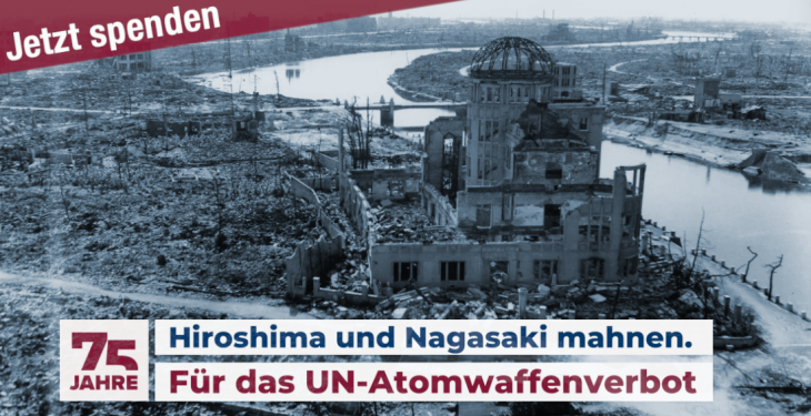Bitte spende für weitere Aktionen für eine atomwaffenfreie Welt!