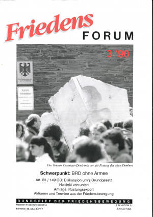 Titelblatt FriedensForum 3 1990