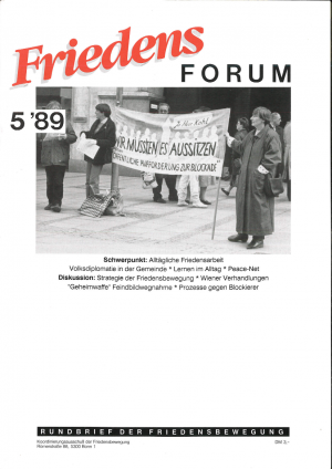 Titelblatt FriedensForum 5 1989 