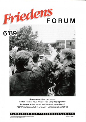 Titelblatt FriedensForum 6 1989 