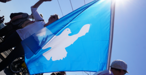 Abschluss der Ostermärsche 2019: Gutes Wetter + schlechte politische Weltlage = mehr Teilnehmende als im Vorjahr