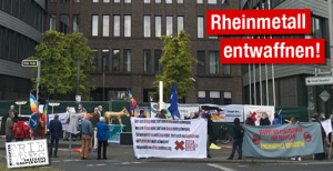 Protest anlässlich der Rheinmetall-Hauptversammlung 2020