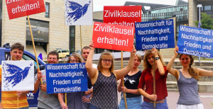 Wir setzen uns ein für den Erhalt der Zivilklausel im NRW-Hochschulgesetz